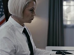 Lesbian, Milf, Office, Police, Pussy, Redhead, Uniform