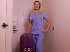 Blondine, Fetisch, Unschuldig, Massage, Masturbation, Krankenschwester, Sperma, Titten