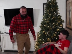 Bear and a pale twink are banging for Christmas