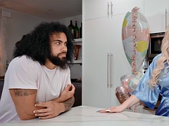 デカパイ, ビッチ, 黒人, フェラチオ, カワイイ, フェティッシュ, 異人種間, 淫乱熟女
