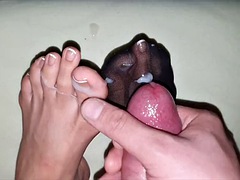 Nylon feet Cumshot compilation 2