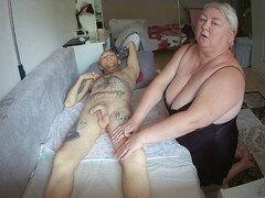 Jerking cock, bbw mature, mom jerking