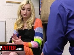 Petite blonde teen thief gets doggy styled by mall security guard - Shoplyfter