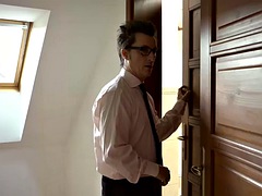 Rubia, Atrapados, Engañando, Checa, Papá, Europeo, Afeitado, Adolescente