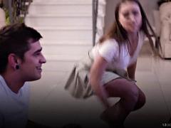 Tussi, Grosse titten, Hochschule, Paar, Hardcore, Küssen, Lesbisch, Öffentlich