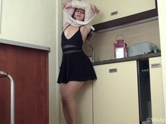 Zwart, Jurk, Fetisj, Vriendin, Harig, Huisgemaakt, Roodharige vrouw, Kousen