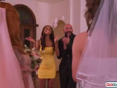 Trans bride Emma Rose in oral threesome