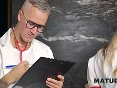 Mature4k. sex emergency and hot nurse’s blow-job saved a sick boy