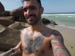 素人, フェラチオ, ブラジル, 口内発射, チン, 露出狂, 小柄, 公共