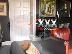 Red XXX gets off in her full leather outfit