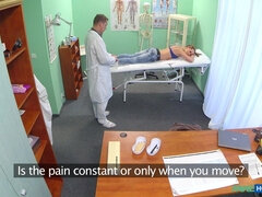 Amateur, Blonde, Sucer une bite, Médecin, Massage, Bureau, Huilée, Uniforme