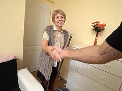 フェラチオ, 茶髪の, エロ熟女, お婆さん, なめる, 熟年, オマンコ