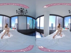 VR BANGERS Alluring Redhead Escort Girl In Hot Lingerie In Your Bed VR Porn