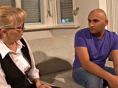 Spex mature gets fucked after guys hard cock orally pleasured