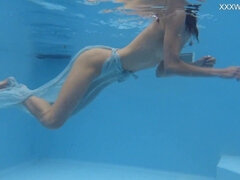 Hussy's pool tits scene