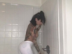 素人, 茶髪の, 女, Hd, オーガズム, 一人, タトゥー, オッパイの