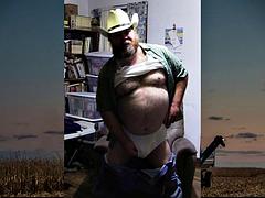 Husky  Hairy Farmer Dad Stud Jerks Off and Cums