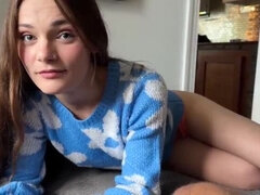 Amateur, Éjaculation interne, Tir de sperme, Mignonne, Fille, Petite femme, Pov, Chevaucher