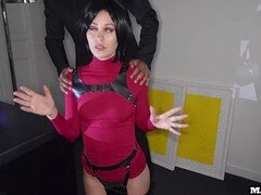Thief gets down in cosplay style with some hot interracial action