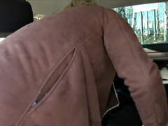 Naughty blonde pays to suck and fuck in the car, outdoors & pierced up close