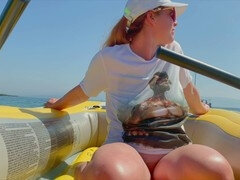 Strand, Vrouw, Masturbatie, Natuurlijk, Buiten, Kut duiken, Roodharige vrouw, Tiener