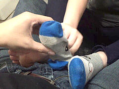 Sockjob hand-job cum in Sock