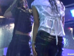 Enthousiasteling, Leer, Lesbisch, Orgie, Feest, Douche, Swinger, Nat