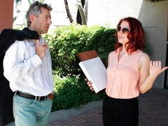 フェラチオ, バック, 自然山雀, 赤毛, 魅力的, ショートヘア, ティーン, オッパイの