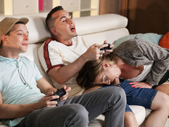 Young lads swap their hot moms in merciless foursome