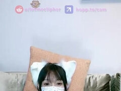 素人, アジア人, 美女, 茶髪の, ディルド, 指いじり, オナニー, オッパイの