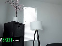 Stepdad seduces his hot babysitter and shows her how to please him with her tight pussy