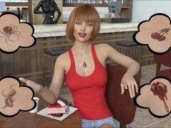 デカ尻, デカチン, フェラチオ, 口内発射, ゲーム, 淫乱熟女, 赤毛, フェラする