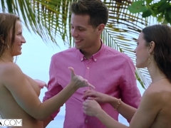 Bruinharig, Lul, 1 man 2 vrouwen, Hardcore, Hd, Openbaar, Slet, Trio