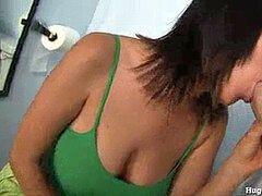 Pijpbeurt, Bruinharig, Sperma shot, Lul, Sperma in gezicht, Masturbatie, Openbaar, Kut duiken