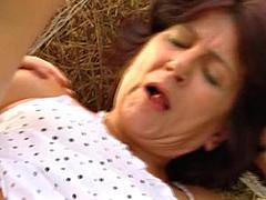 German granny fucked hard in nature
