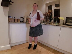 Pregnant Mom in School Uniform