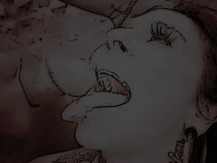 Grosser schwanz, Schwarz, Blasen, Braunhaarige, Vollbusig, Hardcore, Interrassisch, Im freien