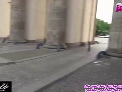 Leie, Blondine, Blasen, Freund, Besamung, Hardcore, Im freien, Pov