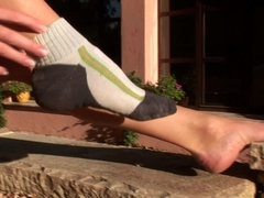 Blonde, Tchèque, Fétiche, Fétiche des pieds, Seins naturels, De plein air, Chaussettes, Nénés