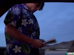 美女, デカパイ, 黒人, 巨大, オージー, ポルノスター, フェラする, 三人