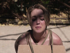 美女, 緊縛, デカ尻, ブロンド, ポルノスター, 剃毛, 拘束