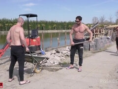 (wet) Hot Wife Gangbanged By Construction Workers Streamhub Fuck, 5 On 1, Pee Drinking With Busty Betty