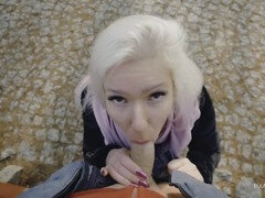 Public cumwalk, all three holes, fellate