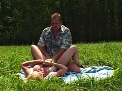 MILF Blonde Picked-Up And Fucked In Open Field
