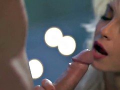 Blondine, Blasen, Spermaladung, Handjob, Ehemann, Milf, Ehefrau