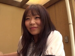 Shy Japanese wife shows off her cute fat ass on a bike