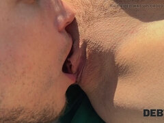 Debt collector's cum for stunning euro babe Sakura Hell and her beautiful hair-loving boyfriend
