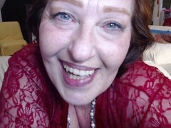 Dildo sucking, redhead, mom