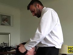 Tied up submssive milf gets pounded roughly