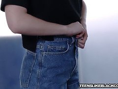 超カワイイ, ブロンド, チン, 毛深い, 異人種間, オマンコ, ティーン, 濡れ